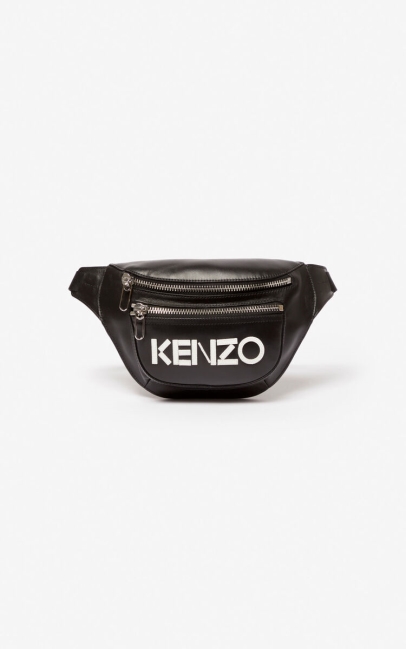 Kenzo Women Kenzo Logo Leather Bumbag Black
